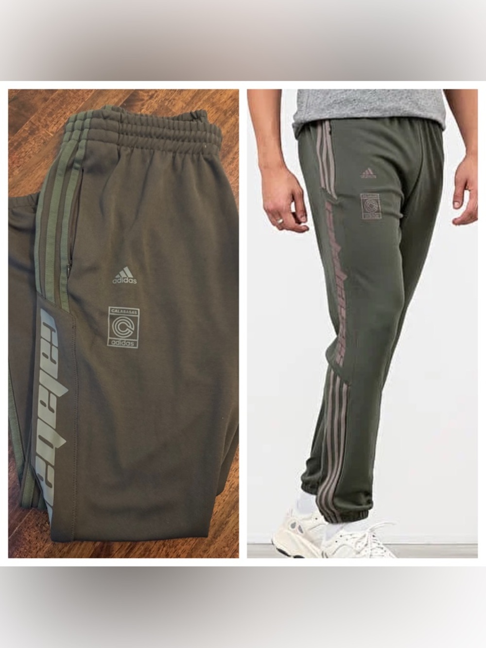 Adidas Calabasas track pants in umber/core size large.
